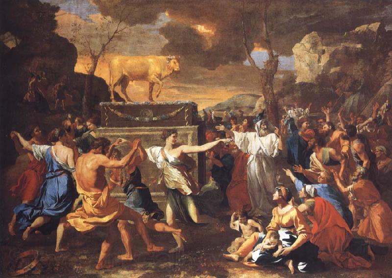 Nicolas Poussin The Adoration of the Golden Calf Norge oil painting art